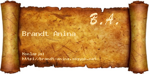 Brandt Anina névjegykártya